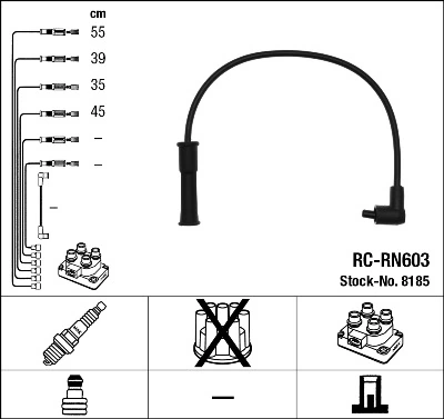 Fios de alta voltagem, kit Renault Clio II SB0
