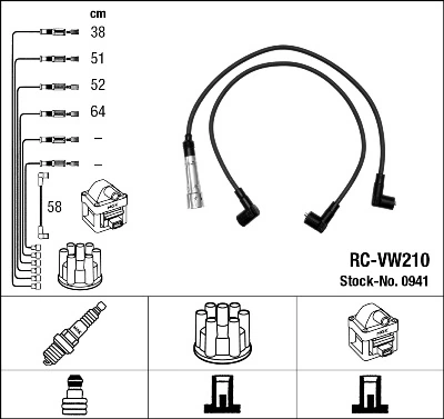 Compre Fios de alta voltagem, kit Volkswagen Passat 