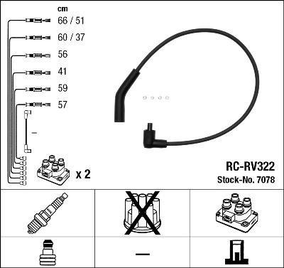 Fios de alta voltagem, kit Land Rover Range Rover II LP, P38A