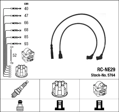  Fios de alta voltagem, kit Nissan Patrol SUV (Y60) (1987 - 1997) 
