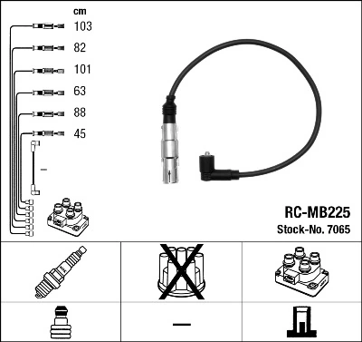 7065 NGK Fios de alta voltagem, kit