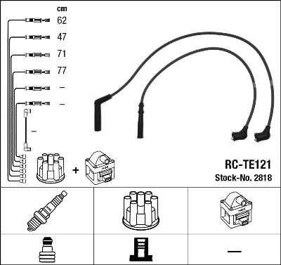 Fios de alta voltagem, kit para Toyota Hiace H1, H2