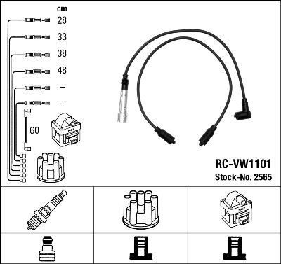 2565 NGK Fios de alta voltagem, kit