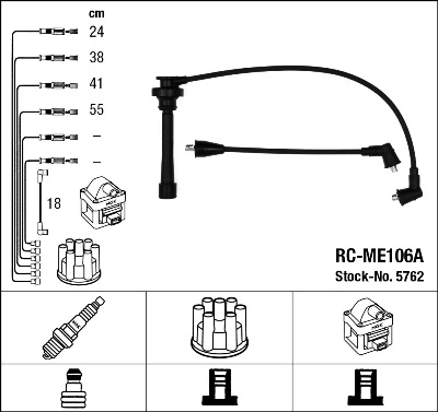  Fios de alta voltagem, kit Mitsubishi L 200 III pick-up (K60, K70) (1996 - 2007) III