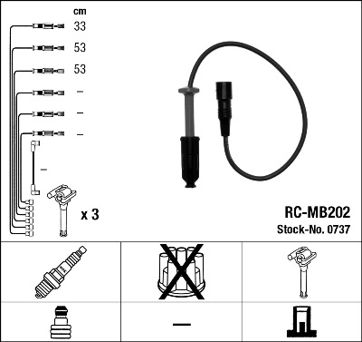  Fios de alta voltagem, kit SsangYong Rexton I SUV (RJN) (2006 - 2012) I