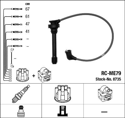 74045 Seiwa Fios de alta voltagem, kit