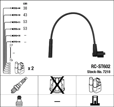 Fios de alta voltagem, kit para Seat Marbella  28