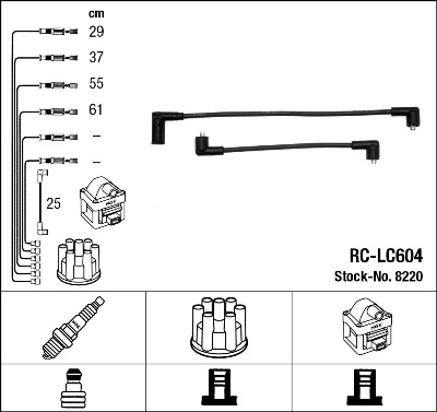 8220 NGK Fios de alta voltagem, kit