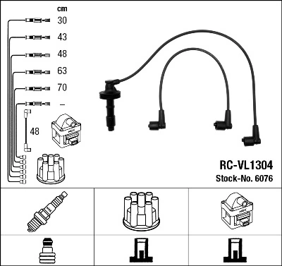  Fios de alta voltagem, kit Volvo V70 I carrinha (LV) (1997 - 2000) I