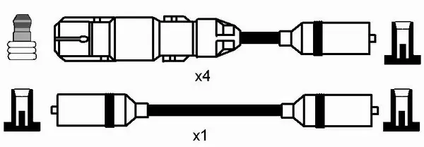 0961 NGK Fios de alta voltagem, kit