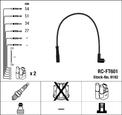 Fios de alta voltagem, kit Fiat Siena  178