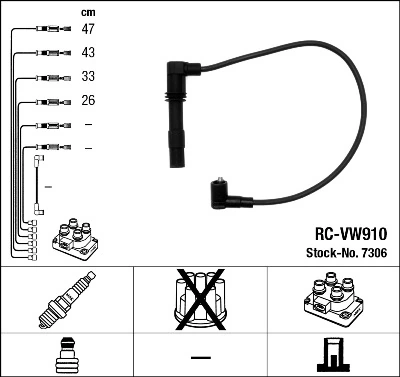 Fios de alta voltagem, kit Seat Toledo II 1M2
