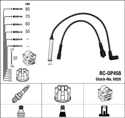 0828 NGK Fios de alta voltagem, kit