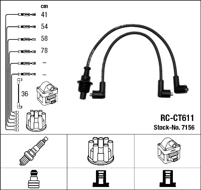 Fios de alta voltagem, kit FAE 83360