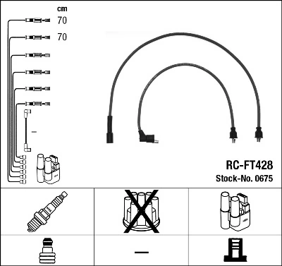 0675 NGK Fios de alta voltagem, kit