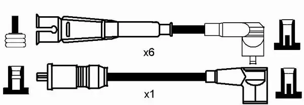 0754 NGK Fios de alta voltagem, kit