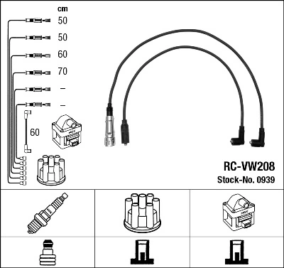 Fios de alta voltagem, kit Skoda Felicia I 791, 6U1