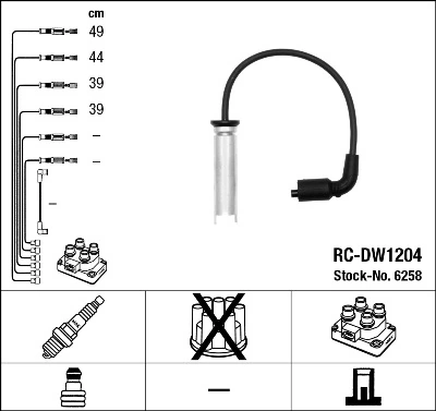  Fios de alta voltagem, kit Chevrolet Aveo I hatchback (T200) (2003 - 2008) I
