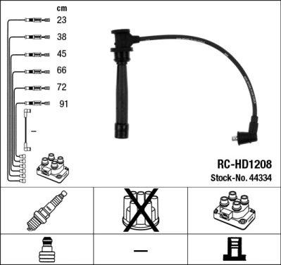 Compre RCHD1205 NGK Fios de alta voltagem, kit