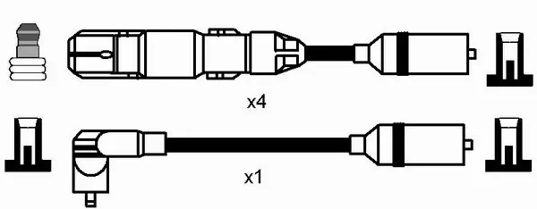 Fios de alta voltagem, kit para Volkswagen Passat B3, B4 3A2, 351, 312
