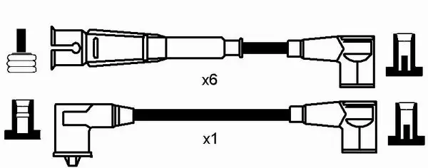 0743 NGK Fios de alta voltagem, kit