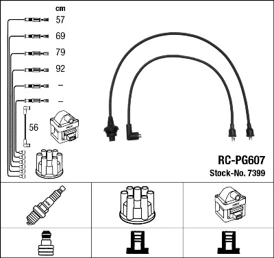 7399 NGK Fios de alta voltagem, kit