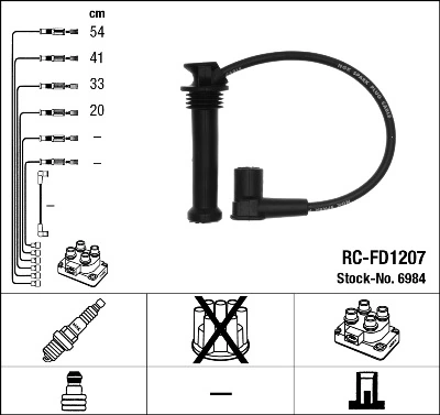 6984 NGK Fios de alta voltagem, kit