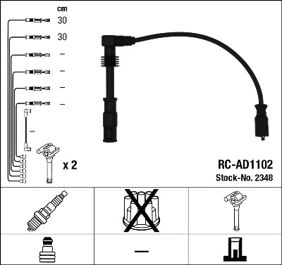 2348 NGK Fios de alta voltagem, kit