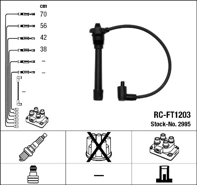 2995 NGK Fios de alta voltagem, kit