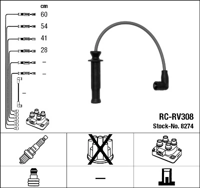 Fios de alta voltagem, kit NGC102490EVA Land Rover