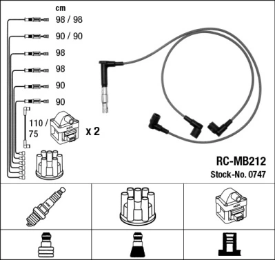 Fios de alta voltagem, kit Mercedes S  C140 ao melhor preço