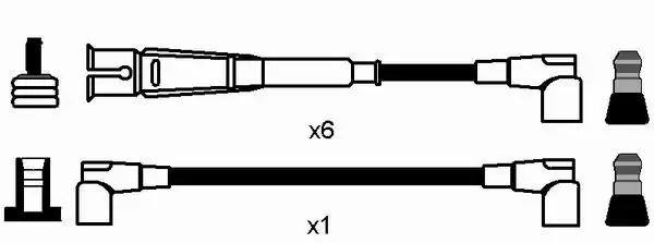 0744 NGK Fios de alta voltagem, kit