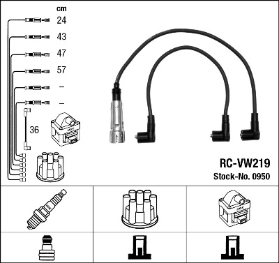 Compre 950 NGK Fios de alta voltagem, kit
