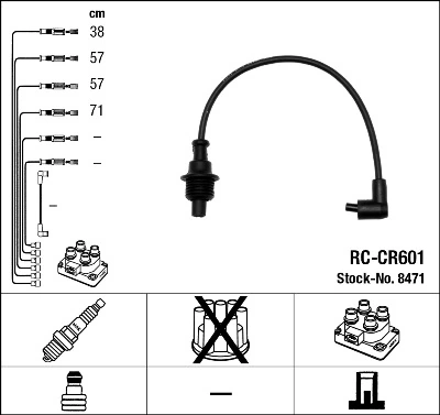 9609493380 Fiat/Alfa/Lancia Fios de alta voltagem, kit