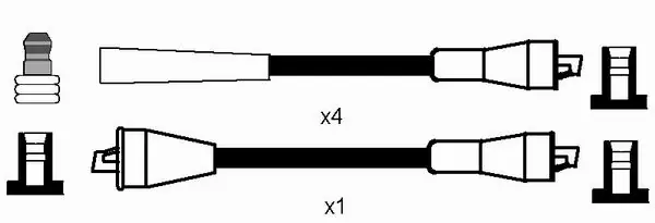 0661 NGK Fios de alta voltagem, kit