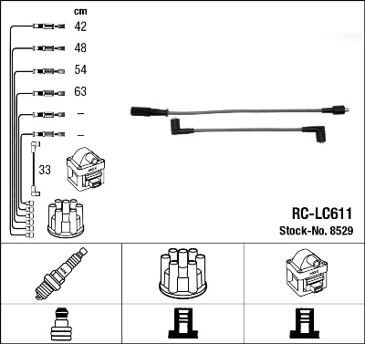 Fios de alta voltagem, kit Fiat Tempra  159