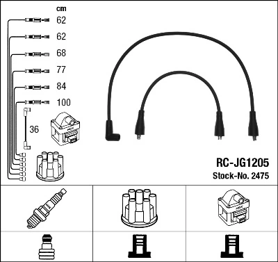 2475 NGK Fios de alta voltagem, kit