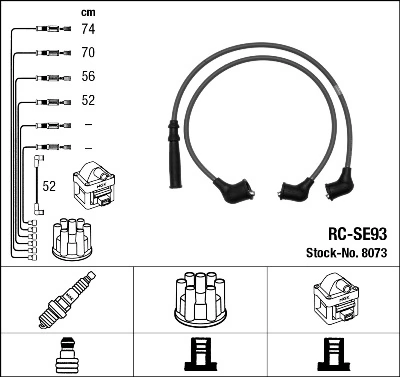 Fios de alta voltagem, kit para Suzuki Swift  SF413