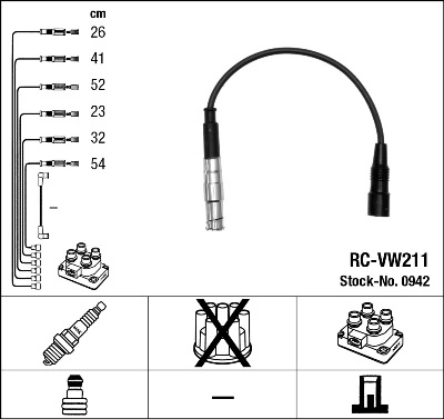  Fios de alta voltagem, kit Audi 100 C4 sedan (4A2) (1990 - 1994) C4