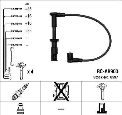 8597 NGK Fios de alta voltagem, kit