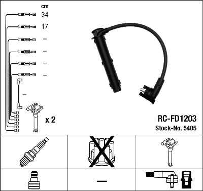 5405 NGK Fios de alta voltagem, kit