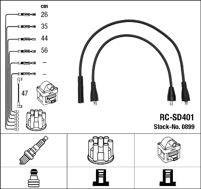 0899 NGK Fios de alta voltagem, kit
