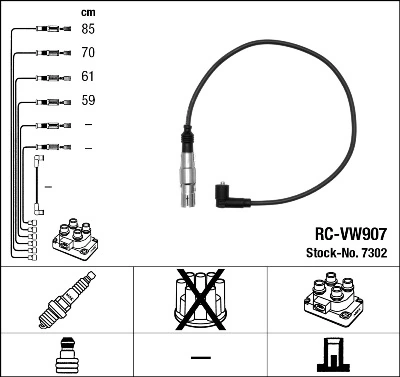 Fios de alta voltagem, kit para Volkswagen Polo III 6NF