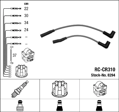 8294 NGK Fios de alta voltagem, kit
