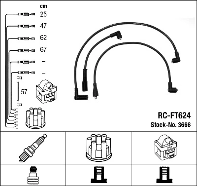 Fios de alta voltagem, kit para Lancia Delta I 831AB0