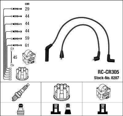 Fios de alta voltagem, kit Chrysler Voyager I ES 