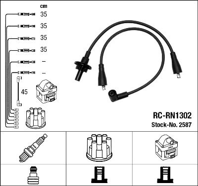 Fios de alta voltagem, kit para Fiat Fiorino  146 Uno
