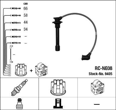 Fios de alta voltagem, kit Nissan Sunny III N14