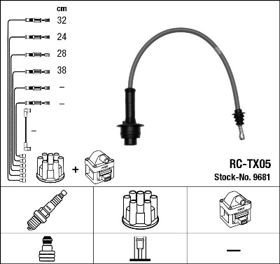 Fios de alta voltagem, kit para Toyota Hiace H5