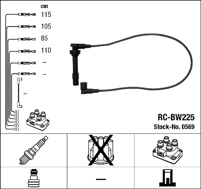 12121727100 BMW Fios de alta voltagem, kit